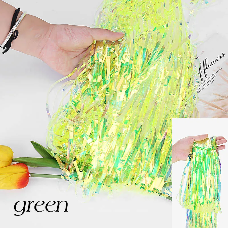 Transparent green 1/2/3/4 м Свадебный фон Великолепная блесток фон прозрачный мишура Фольга Шторы для девочек на день рождения, вечерние Свадебные украшения - Цвет: Transparent green