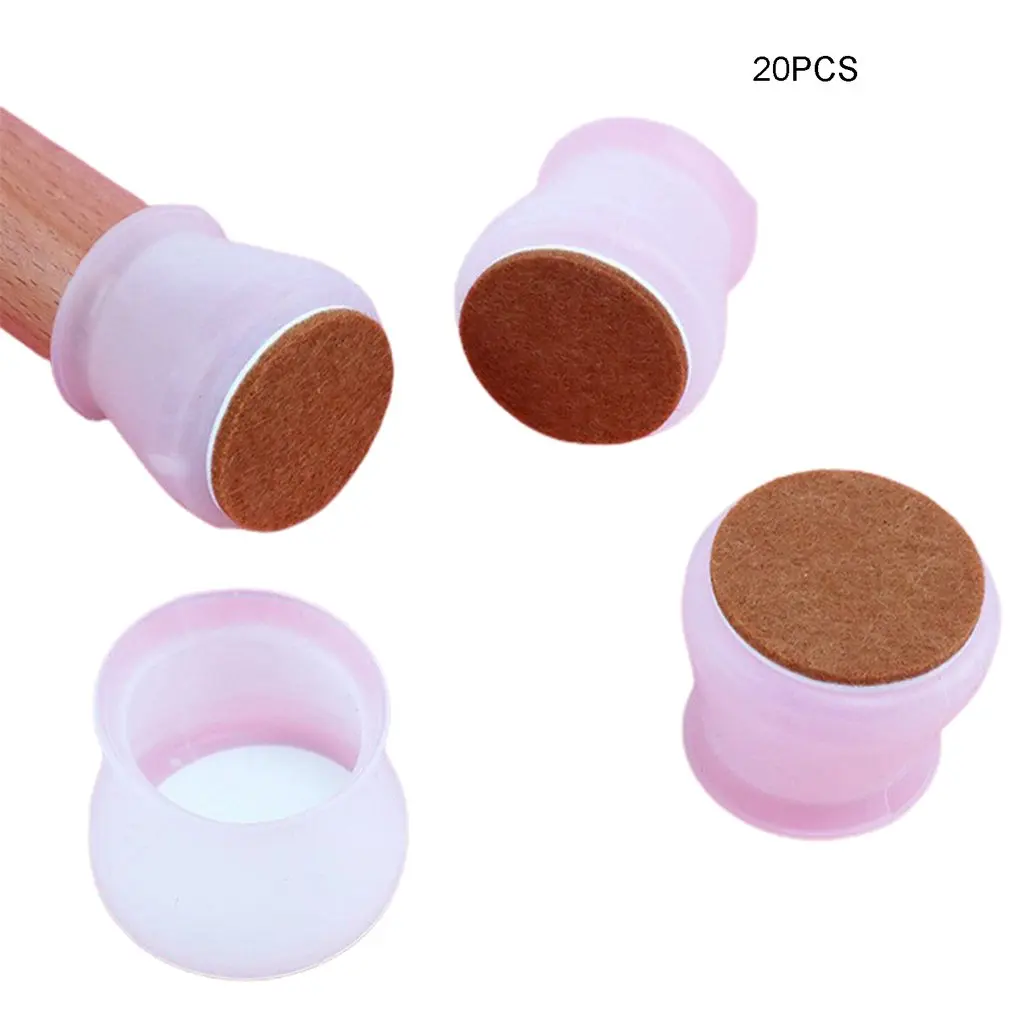 Funda de silicona antideslizante para pies de mesa, cubierta silenciosa y reutilizable, con reducci&oacute;n de ruido, 20 piezas-1