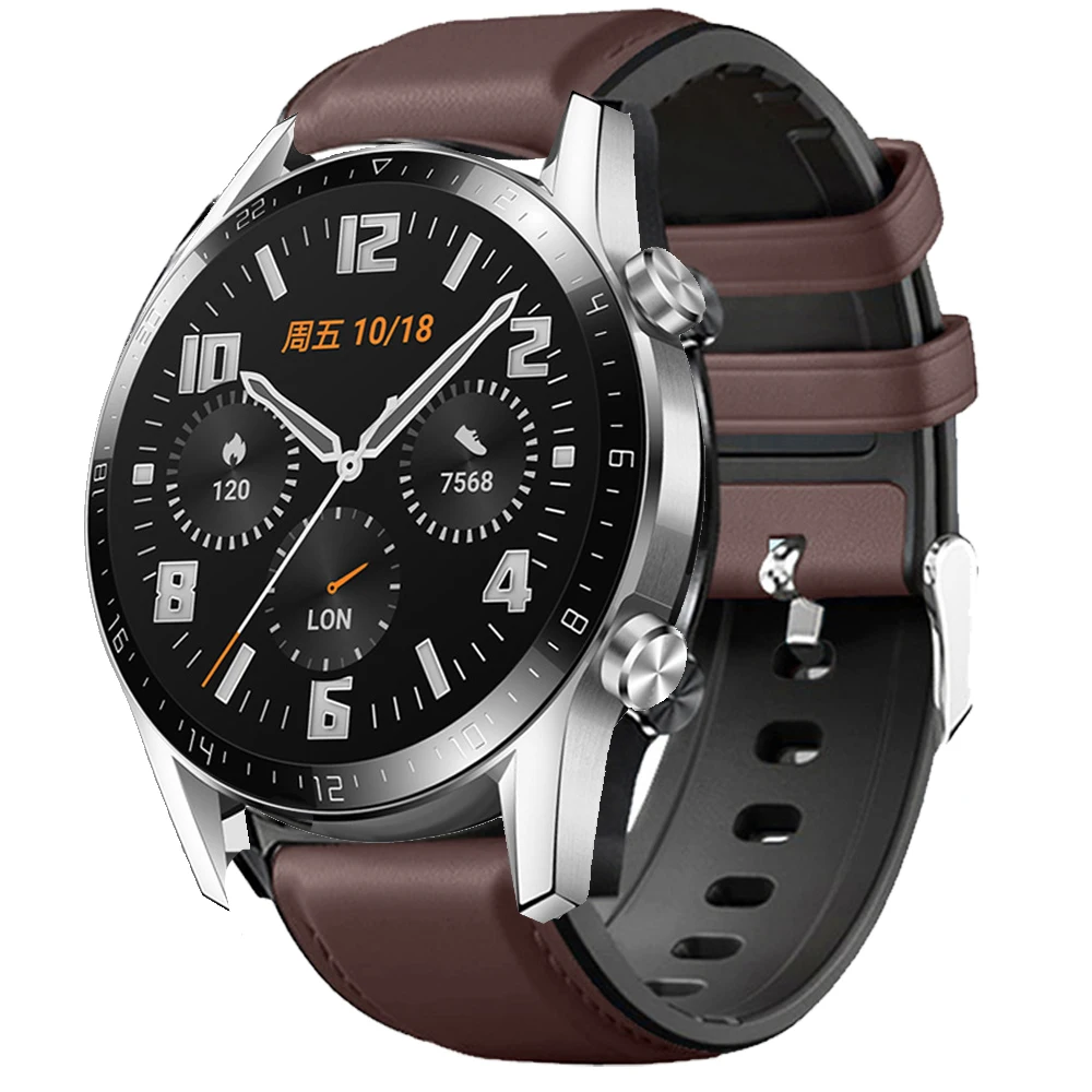 Кожаный + Силиконовый ремешок для часов Huawei Honor Magic Watch 2 46 мм GT Correa | Электроника