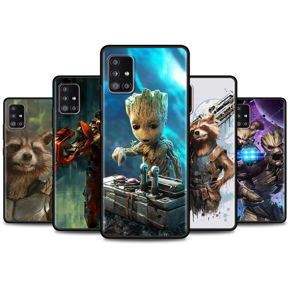 Чехол для Samsung Galaxy A51 A12 A21s A71 A31 A52 A52s A32 A02s A03s A72 A11 A41 A01 A02 A42 A22 Marvel Мстители Грут енот -