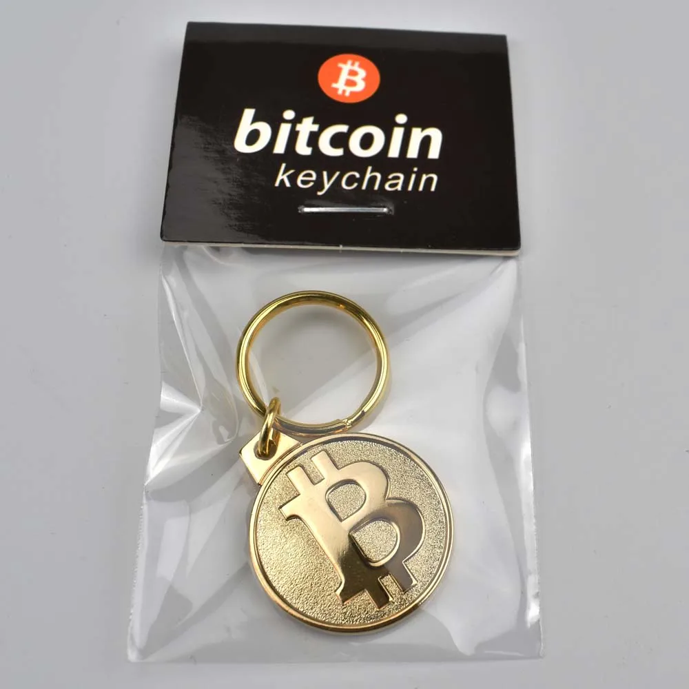 gold color keychain 1 шт. горячая Распродажа дешевая Золотая монета Биткоин с пластиковой оболочкой битная монета BTC криптовалюта физическая металлическая монета для сортировки - Цвет: gold color keychain