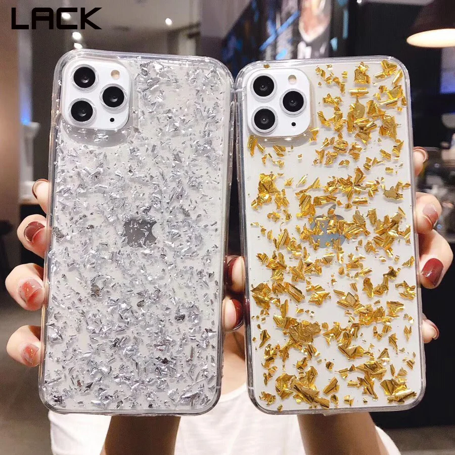 Блестящий чехол LACK из оловянной фольги с блестками для телефона IPhone 11 Pro XR XS Max