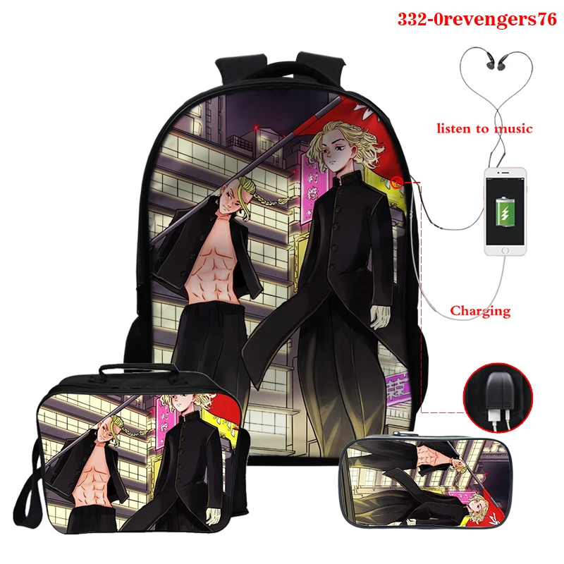 

New Tokyo Revengers Printed Backpack Teenager Cosplay Daypack Boys Girls Lunch Bag Dropshipping Travel Bags School Laptop Bags