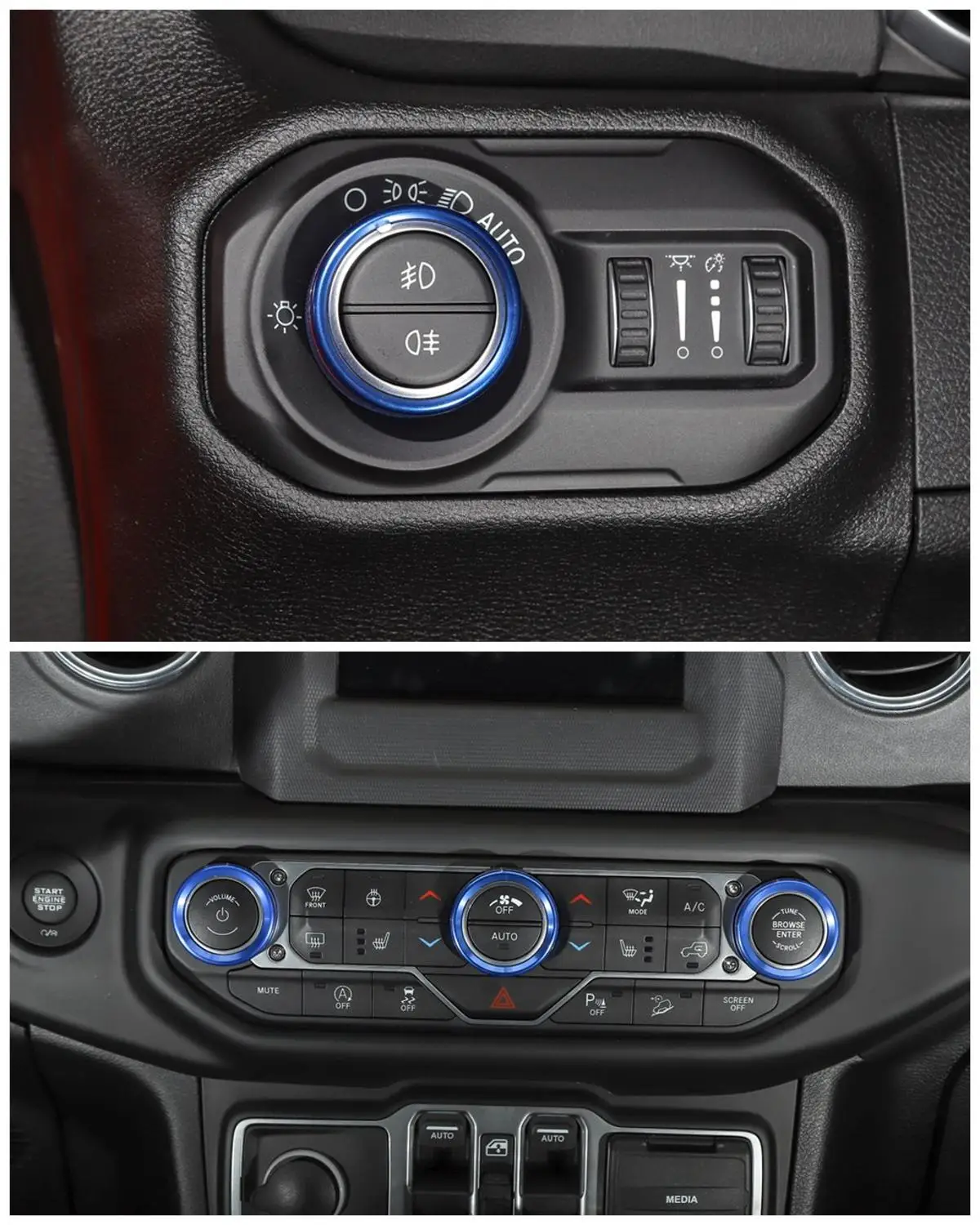 Для Jeep Wrangler JL, автомобильные фары, переключатель переменного тока, кнопка, отделка, Прочные Кольца из алюминиевого сплава, 4 шт., аксессуары для авто украшения