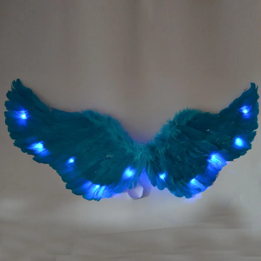 wing blue Светодиодный светильник; светящаяся юбка-пачка принцессы с крыльями ангела для девочек; карнавальный Свадебный костюм; Светящиеся вечерние юбки на Рождество; Navidad; Хэллоуин - Цвет: wing blue