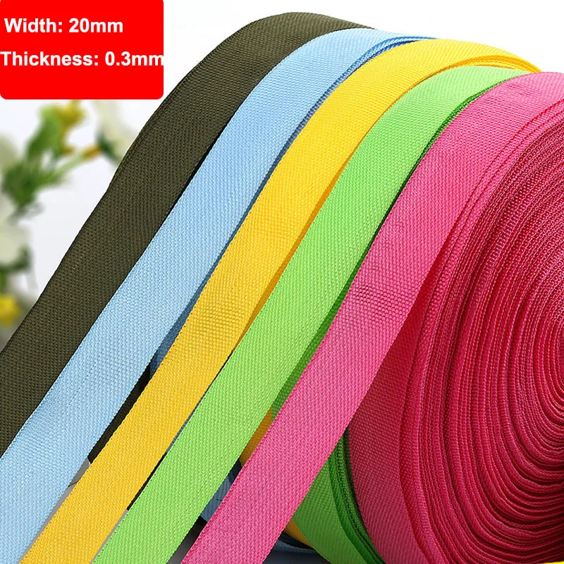 

100 Yards/Roll 20mm 15 Colors Polypropylene Thin Webbing For Backpack Bag Garment Sewing Accessories DIY Craft