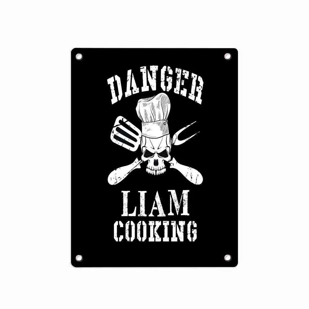 

SLALL Danger Liam Cooking Retro Street Sign Household Metal Tin Sign Bar Cafe Car Motorcycle Garage Decoration
