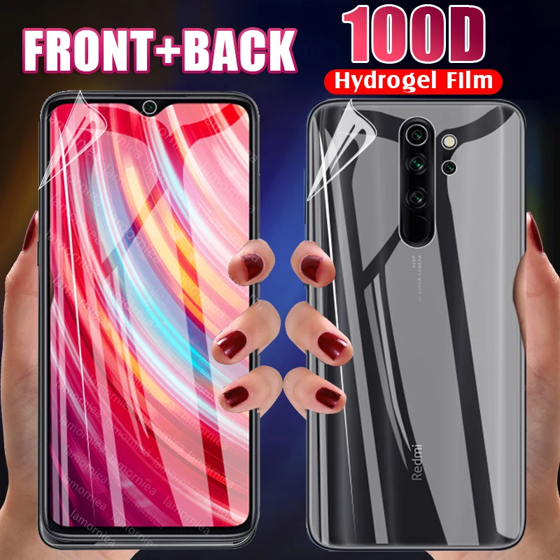 100D 2 шт. передняя + задняя крышка мягкая Гидрогелевая пленка для Xiaomi Redmi 4X Note 8 7 Pro K20