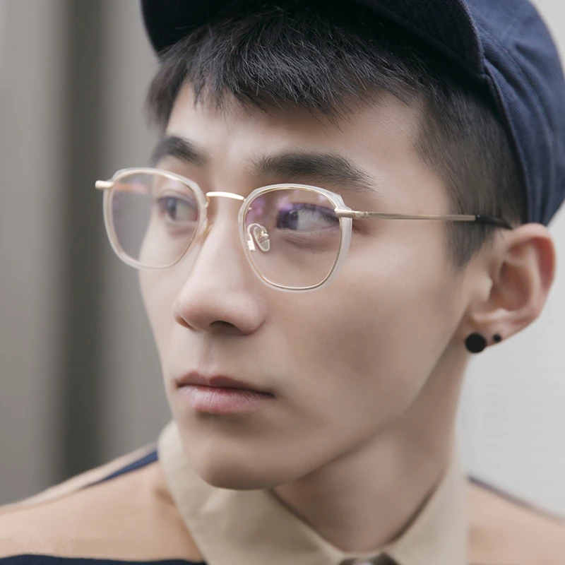 Оправа для очков полупрозрачная в стиле ретро квадратное плоское зеркало мужчин