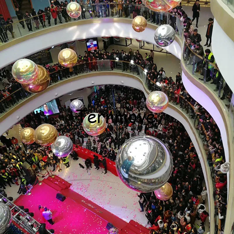 Зеркало для вечеринки шар модной выставки Серебряный надувной ПВХ зеркальный