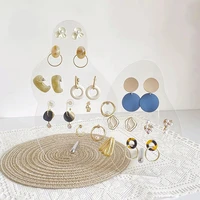 transparent plastic earring displays geometry curve acrylic boards stud dangle ear jewelry accessories storage organizer holder