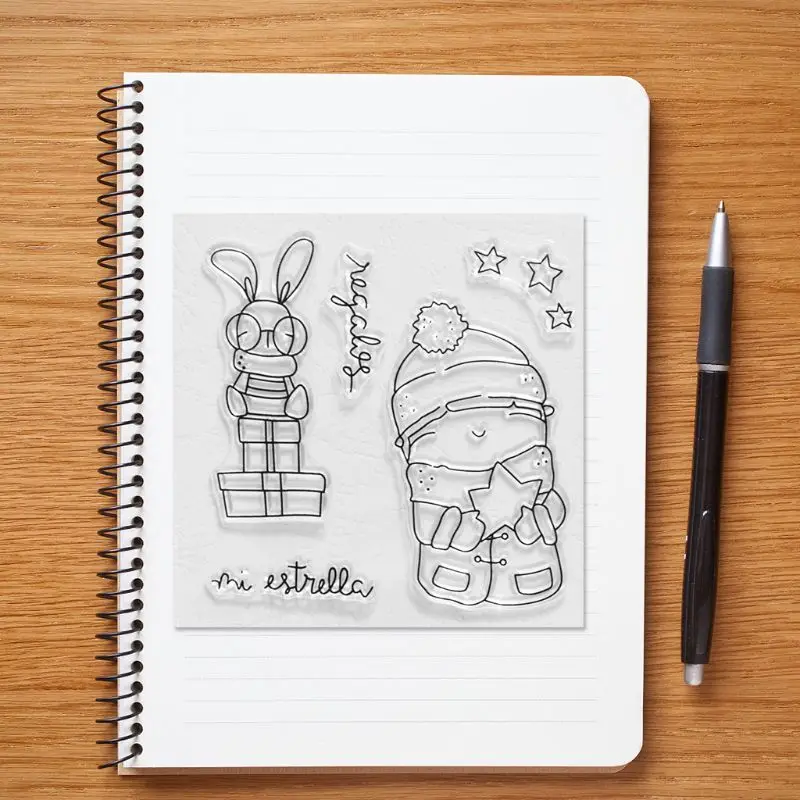 Кролик звезда силиконовый прозрачный печать штамп DIY Скрапбукинг рельефная