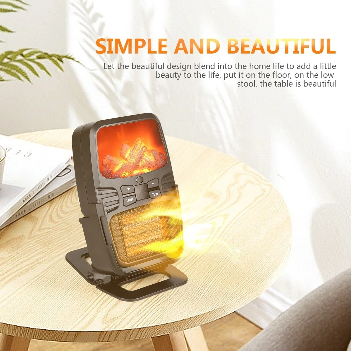 1000W Electric Fan Heater Overheat Protection Carrying Handle and 2s Quick Heating for Home Office Desk Garage | Дом и сад