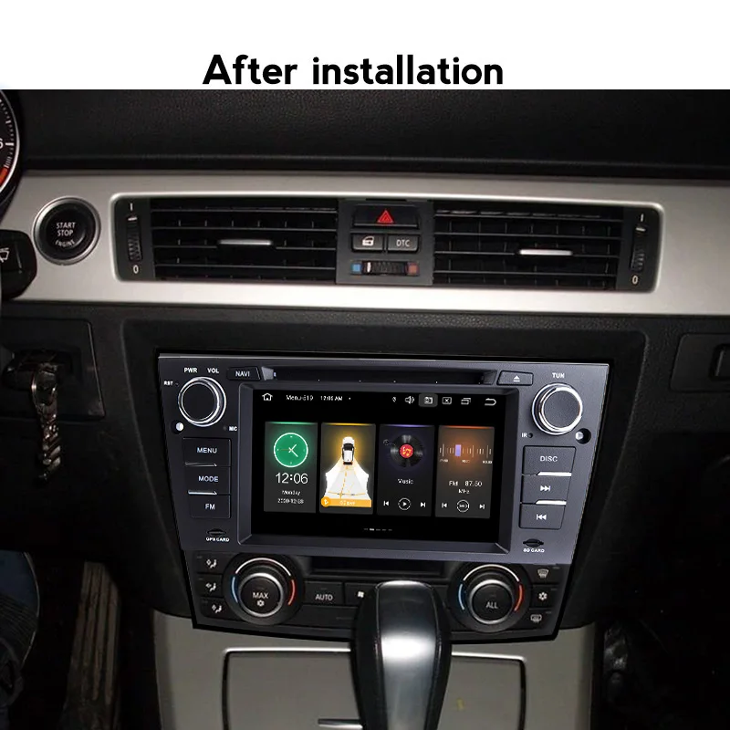 Android 11 4+64G 1Din Автомобильный DVD Радио Стерео для BMW 3 серии E90 E91 E92 E93 Мультимедийный видеоплеер Навигация GPS Carplay WIFI.