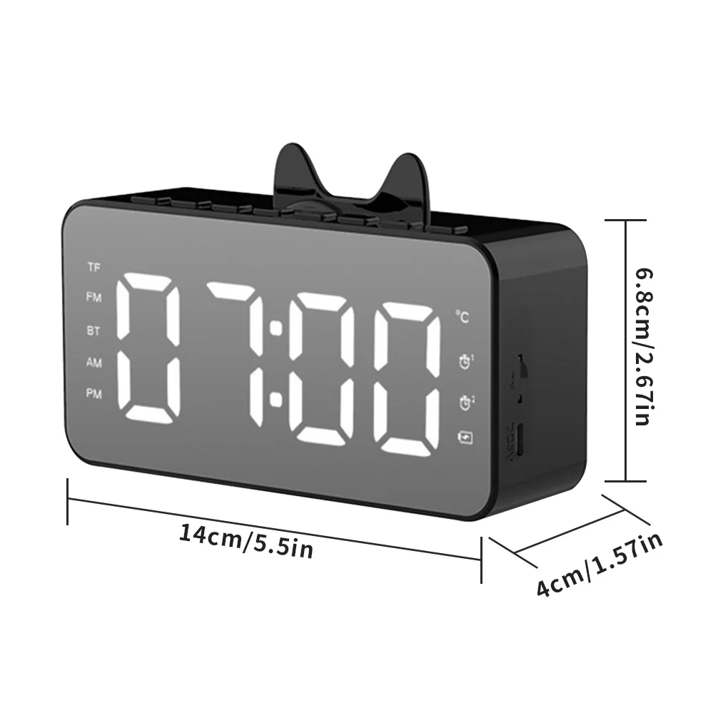 

Alarm Clock Bluetooth Radio Desk Clock LCD Display Music Playing Digital Alarm Home Office Smart Bluetooth Speaker