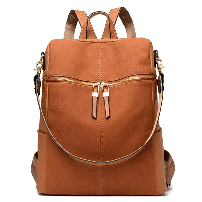 

New Fashion Casual Scrub Women Backpack PU Leather School Backpacks for Teenager Girls Travel Backpack Woman Retro Shoulder Bags