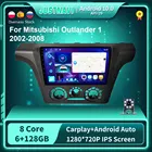 1280*720 IPS Android 10,0 GPS автомобильный радиоприемник, мультимедийный плеер для Mitsubishi Outlander 1 2002 - 2008 DSP Carplay Stereo No 2 din DVD