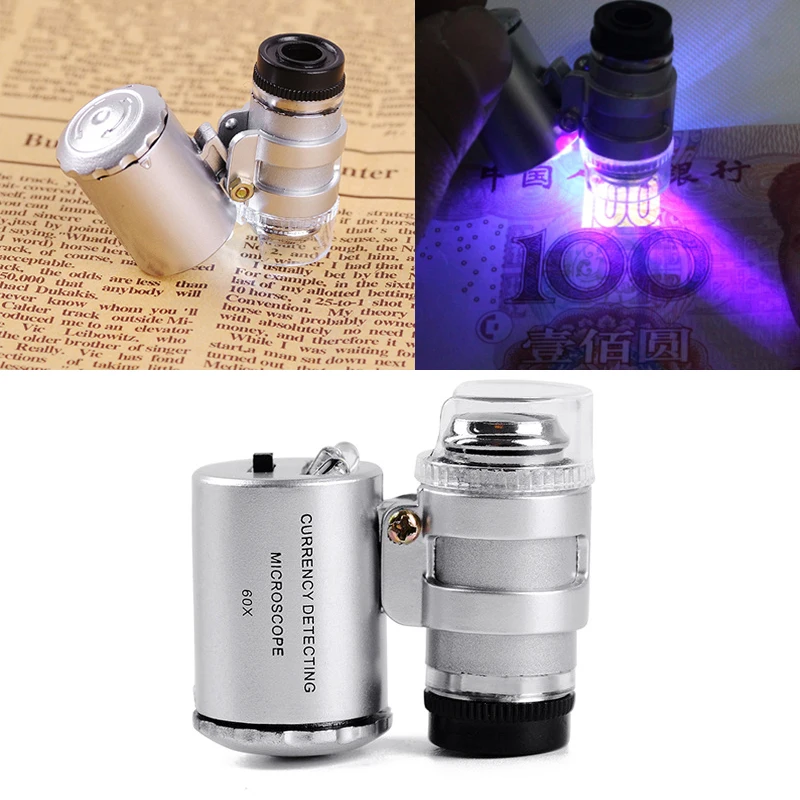 PINTUDY 60X увеличительная Лупа ювелирные изделия Карманная Петля для глаз монеты