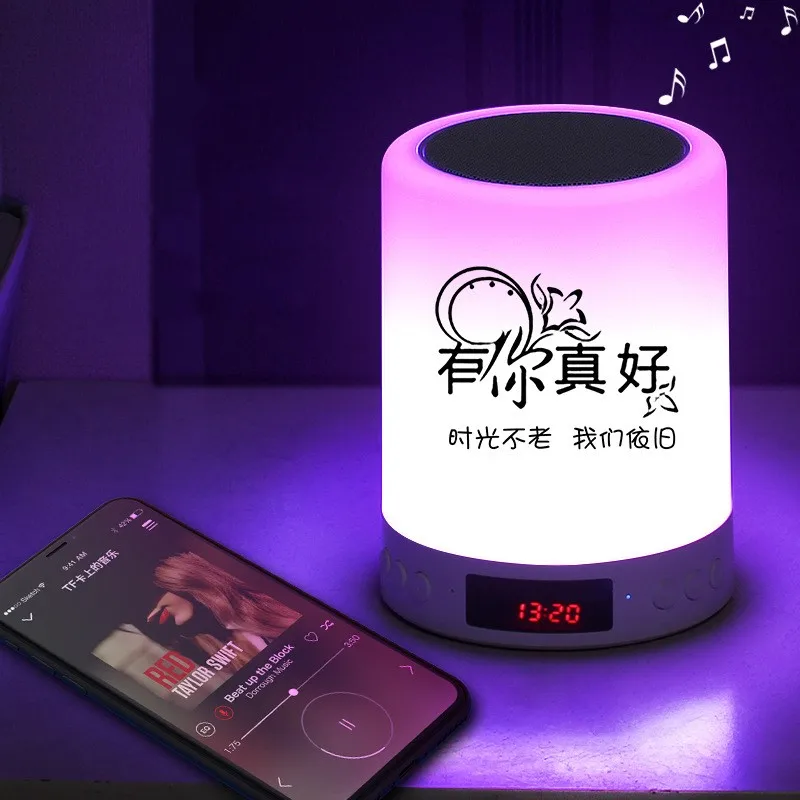 Персонализированные фото светодиодный ночник MP3 музыка дисплей Беспроводная лампа сенсорный USB Перезаряжаемый Ночник подарок