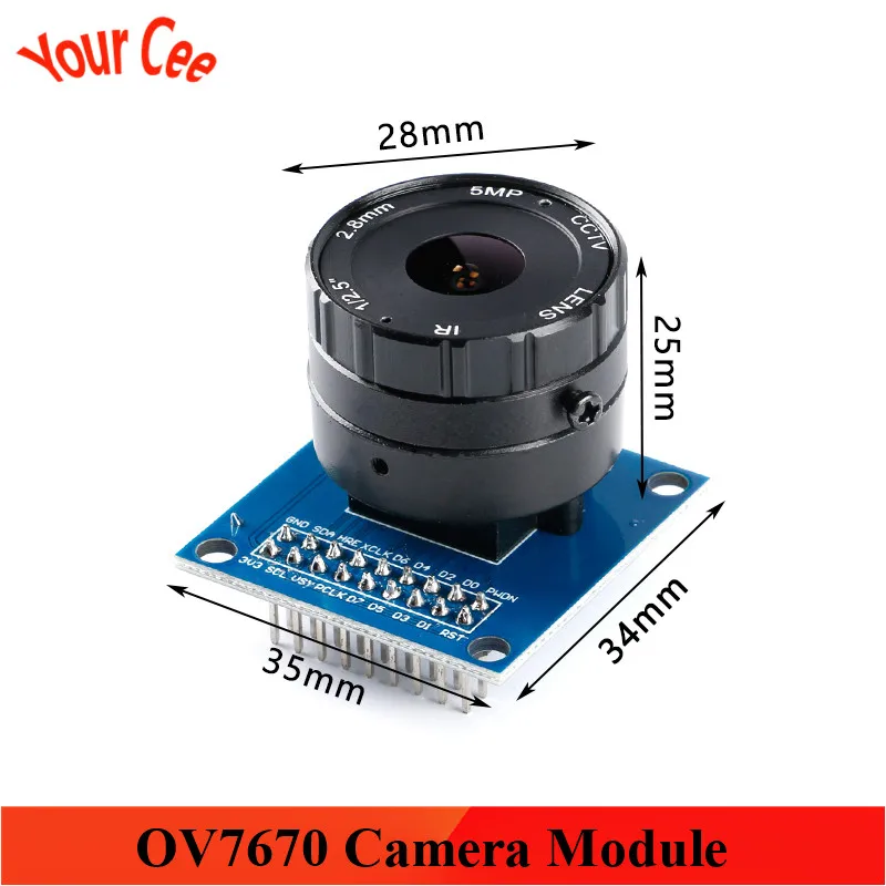 Регулируемый макромодуль камеры OV7670 с универсальным металлическим интерфейсом
