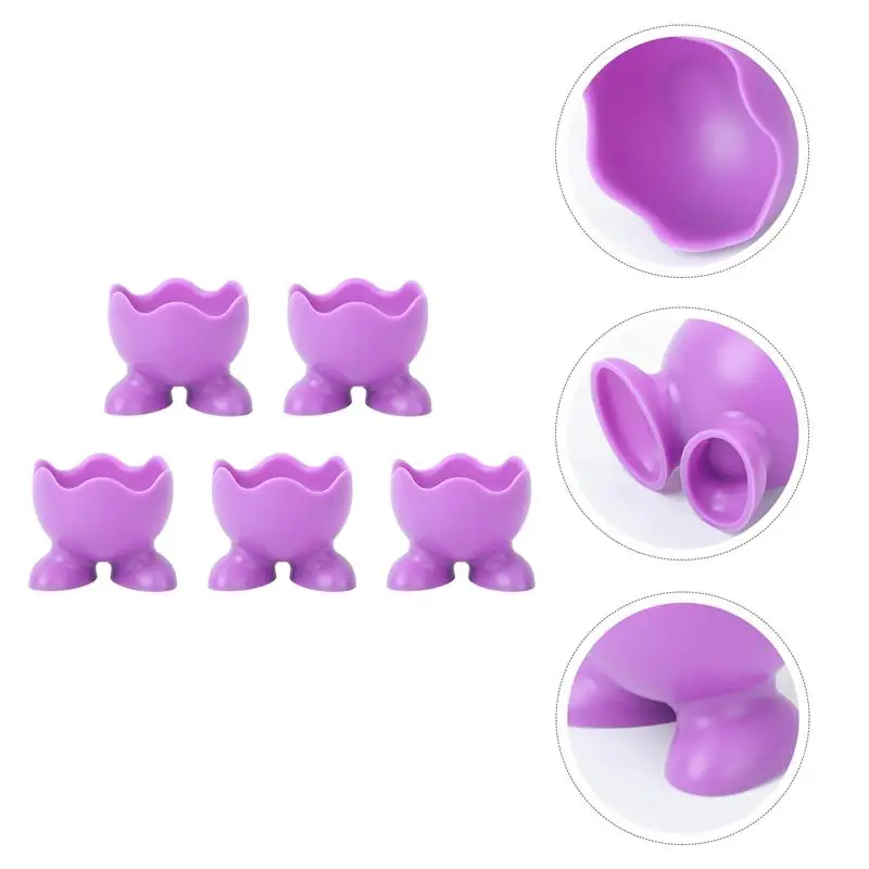 

5Pcs Silicone Egg Cup Holders Boiled Egg Serving Cups (Random Color)