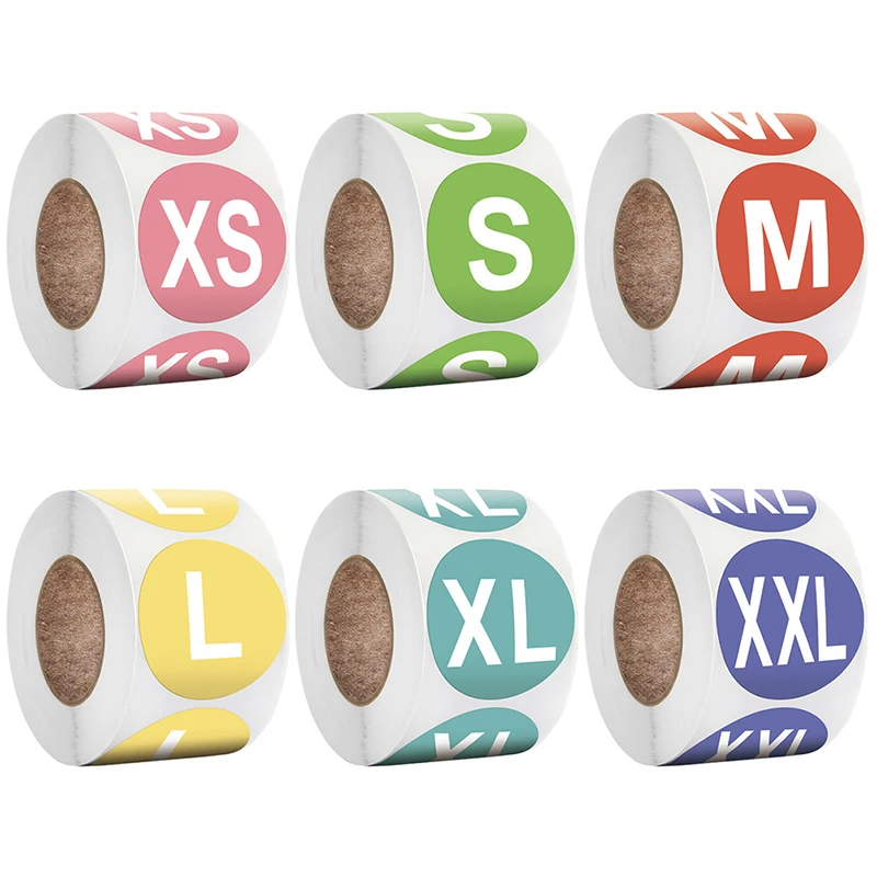 500 шт./рулон красочные 2 5 см Размеры этикетка метки наклейки для одежды платье
