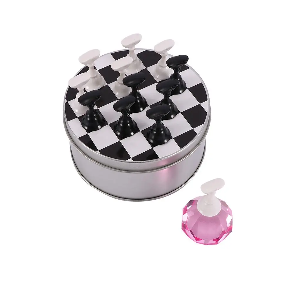 

Демонстрационная подставка для ногтей, Стеллаж с кристаллами и магнитным держателем для лака, для практики демонстрации накладных ногтей