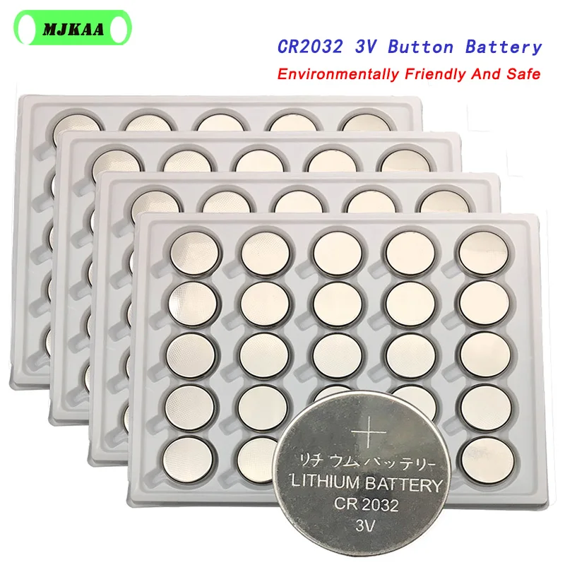 100 шт. 3 в CR2032 литиевая Кнопочная батарея BR2032 DL2032 ECR2032 CR2032 кнопочная батарейка для часов Часы Калькулятор