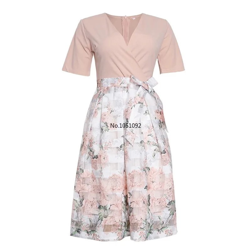 2020 летнее Сексуальное Женское Платье из полиэстера с принтом v образным вырезом