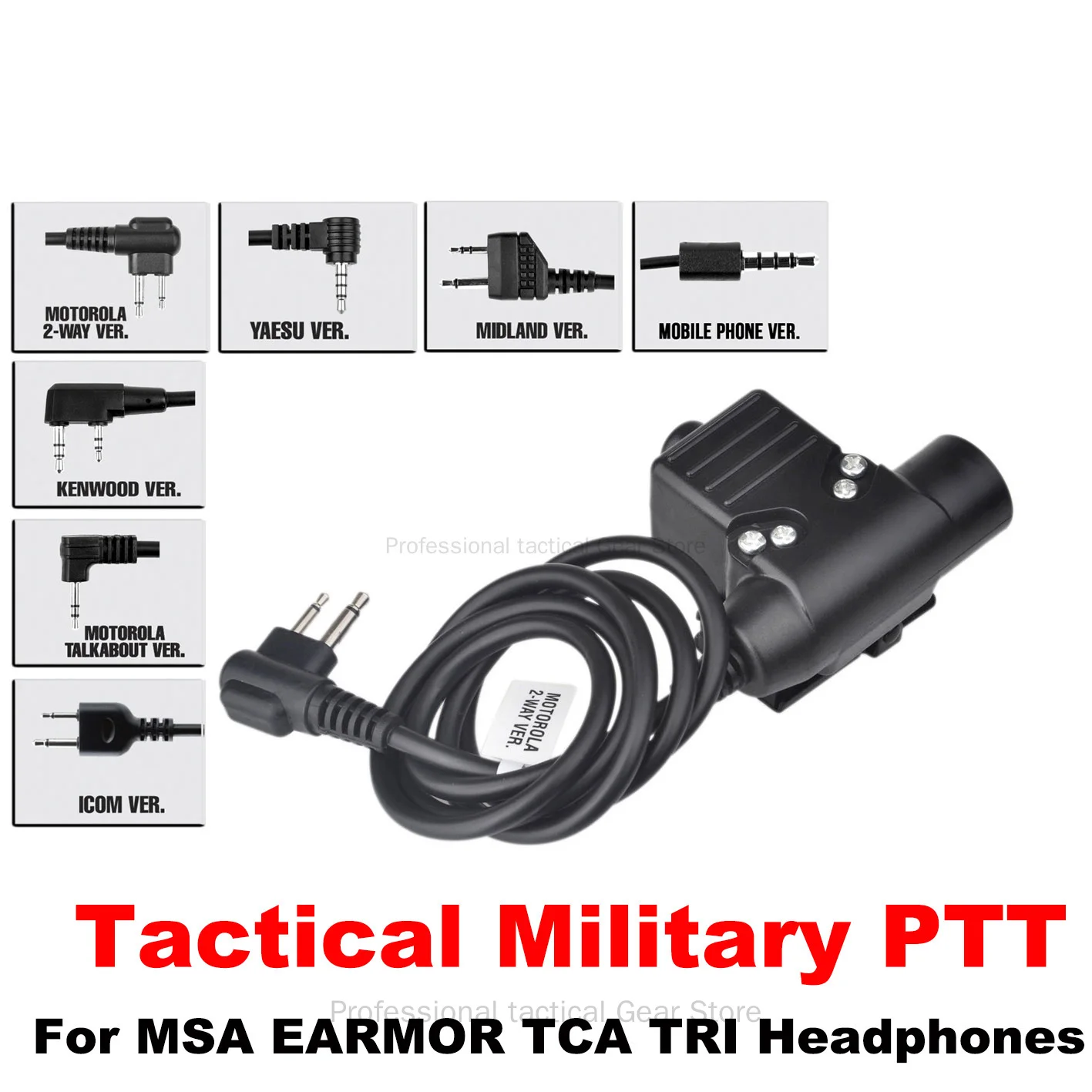Tactical Push To Talk Waterproof Airsoft Heaset PTT For COMTAC/MSA/EARMOR/TCA/TRI Headset For Kenwood ICOM Yaesu Midland Radio z tac selex tacmic ct5 tactical ptt with speaker radio headsets push to talk 2 button ptt for midland kenwood icom motorolar 1 2
