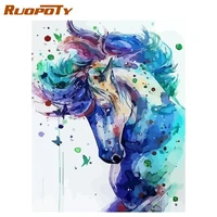 ruopoty colorful horse pictures modern style diy oil painting by numbers kit animal paint by numbers coloring kits for adults dr