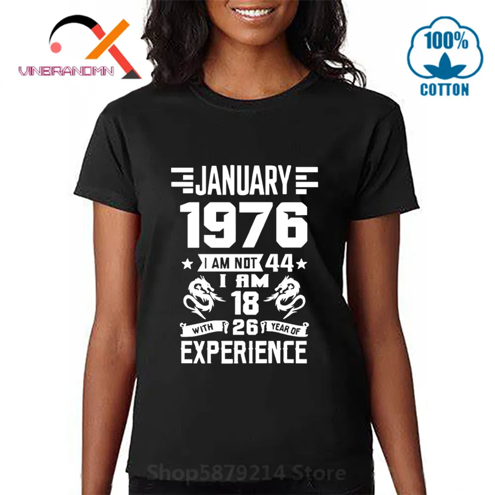 

Лучшее качество родился в январе 1976 в винтажном стиле, женская футболка с коротким рукавом Классический День матери-это лучший подарок на д...