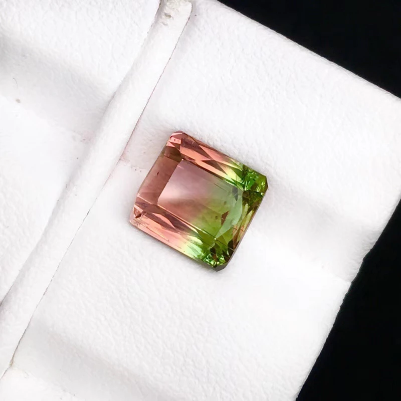 

1 шт. натуральный неоптимизированный двухцветный арбуз турмалин голый камень 2,48 карат чистый корпус без Хлопчатобумажной Ваты голые драгоц...