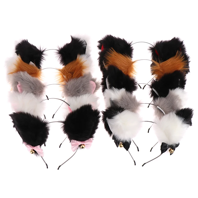 S Beautiful Masquerade Halloween Cat Ears Cosplay Bow Tie Bell Headwear Headband Hair Accessories