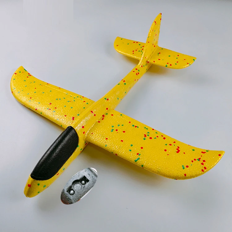 48cm Not Lamp Yellow Сделай Сам ручной бросок Летающий планер самолеты светящиеся темные игрушки для детей пена модель аэроплана наполнители планер самолет игрушки игра - Цвет: 48cm Not Lamp Yellow