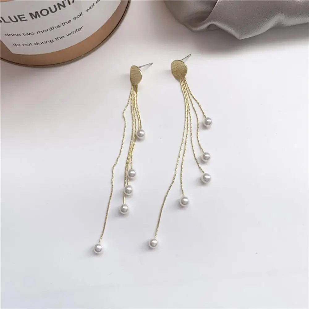 Женские Элегантные посеребренные Висячие Стразы длинные висячие серьги в стиле