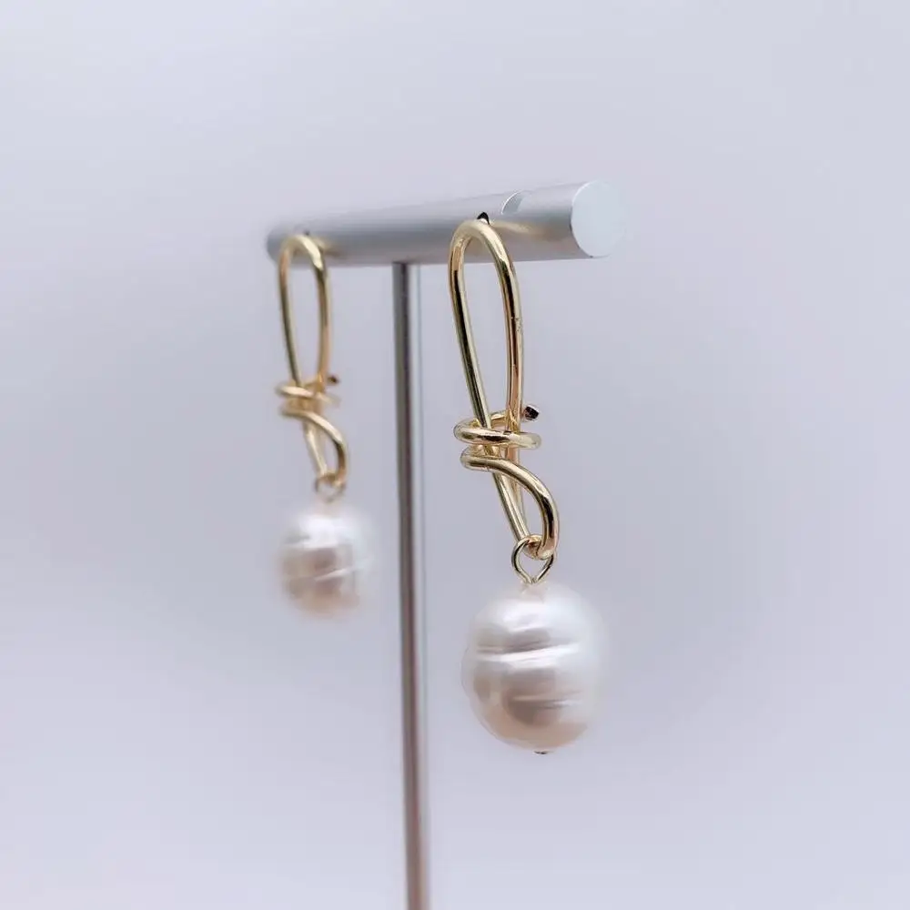 Новые золотые и белые серьги из искусственного жемчуга модные ювелирные изделия