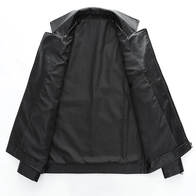 

2020 Men's Autumn Collar Fashion Stylish Guy's Leather Jacket Youth Stitching Lapel PU Leather Jacket
