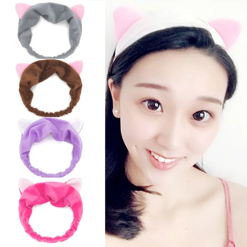 Милые эластичные аксессуары для женщин и девушек повязка на голову мытья лица