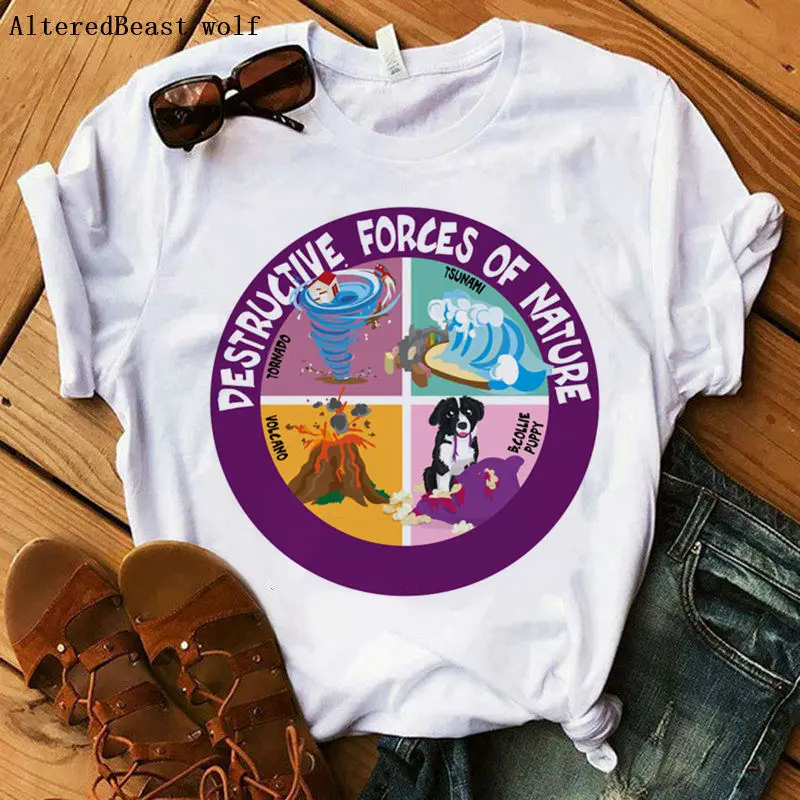 Забавная женская футболка Border Collie для занятий йогой с мультяшным принтом одежда