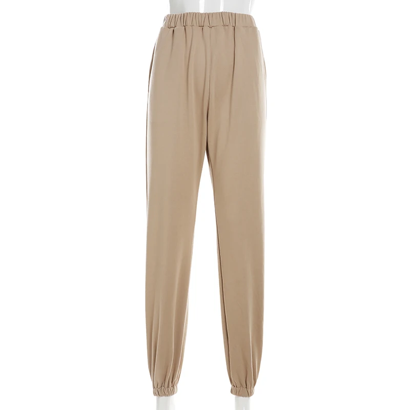 

2020 Solid Casual Womens Jogger Sweatpants Elastic High Waist Running Harem Pants Female Streetwear Pantalones Hip Hop Mujer