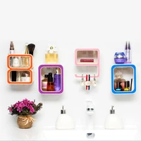 creative number five shaped wall mount storage rack bathroom accessories living room organizer holder plastic waterproof shelf