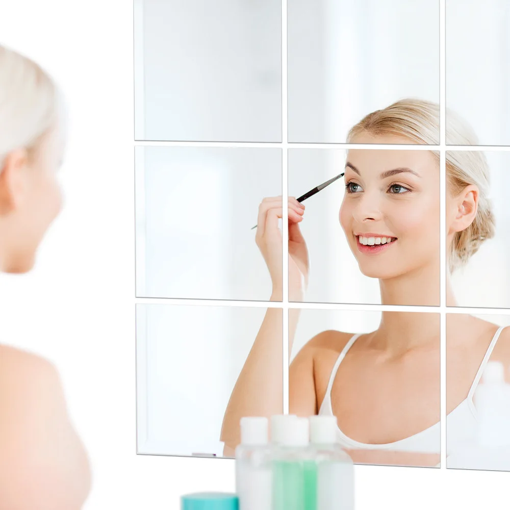 Наклейка на зеркало художественное украшение 3D стену съемное квадратное