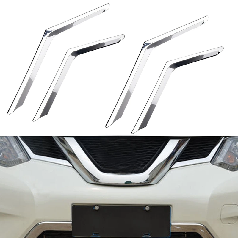 4 шт. Хромированная передняя решетка гриль Сетка Крышка отделка для Nissan Rogue X-Trail T32