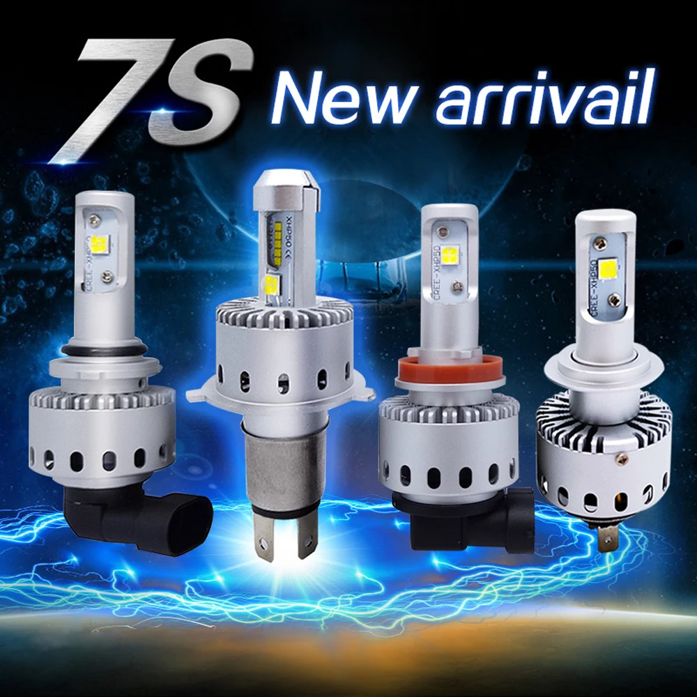 

7S H4 H7 Led Car Headlight Automobiles LED Bulb XHP-50 40W 8000LM H1 H11 9005 9006 Car Styling 6500k DC12-24V