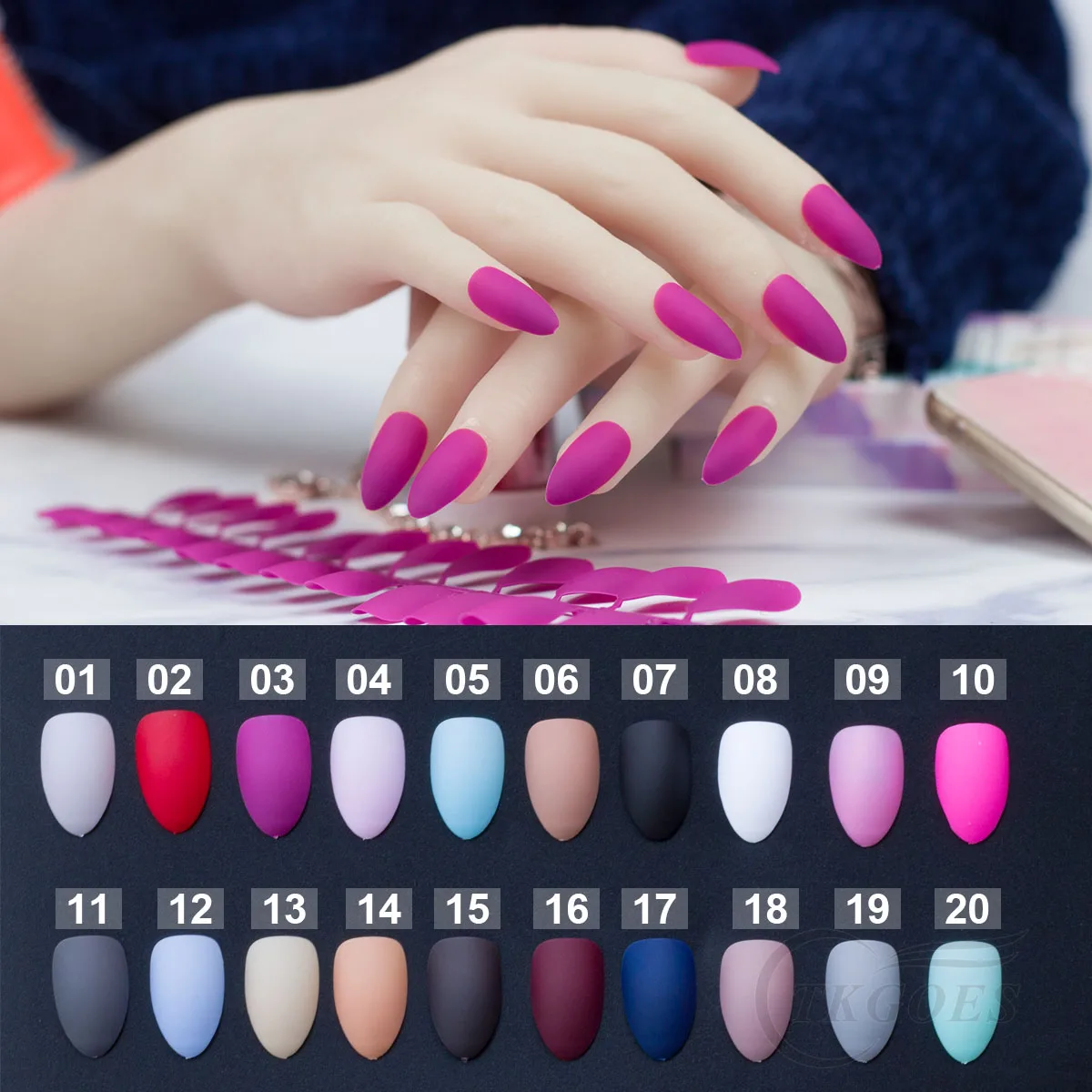 24 шт. накладные ногти стилеты для ногтей матовый пресс цветные Белые Черные 20