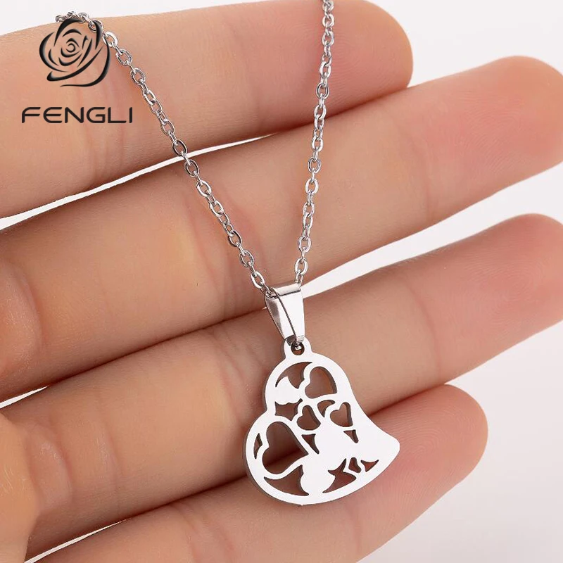 Женское колье чокер FENGLI разноцветное ожерелье из нержавеющей стали с