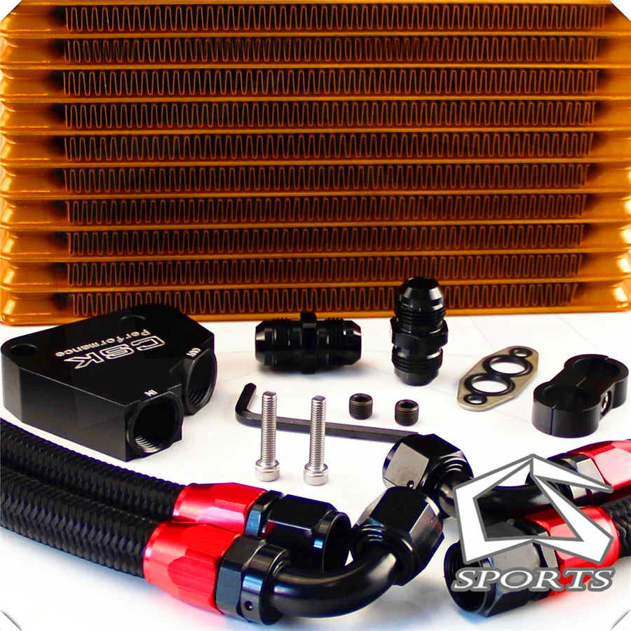 Комплект масляного кулера двигателя 10 рядов + сэндвич пластина для заготовок LS1 LS2