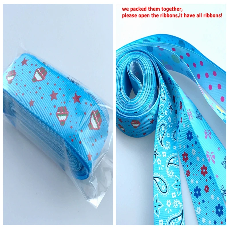 HL Handicraft Multi Mixed Printed Satin Grosgrain Ribbons DIY Sewing Accessory Gift Wrap Ribbon for Christmas Wedding Decor | Дом и сад