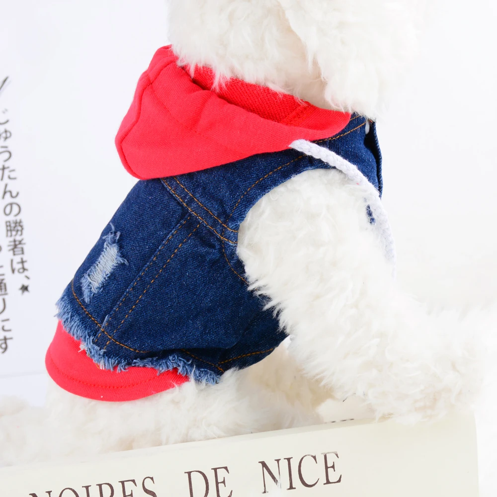 Модные джинсовые собака одежда джинсовая куртка жилет Ковбойское пальто Samll щенок Кошка Чихуахуа Пудель Костюмы XS-XXL новое поступление